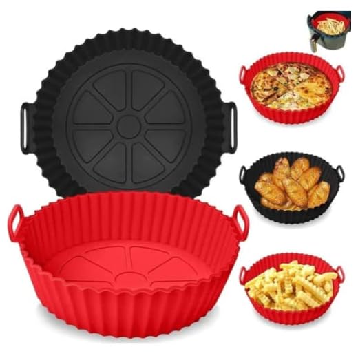 Assadeira De Silicone Forma Para Fritadeira Airfryer 19cm Reutilizável E Antiaderente Limpeza Fácil e Muito Resistente Livre de BPA, Prático E Fácil De Manusear Preto UTIMAIS+