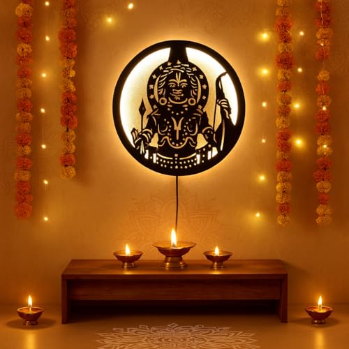 Image of Ramlala LED Backlit Room Decor | Moon Wall Lights for Home Decoration | Wall Lamps for Bedroom & Living Room | No Adapter Required