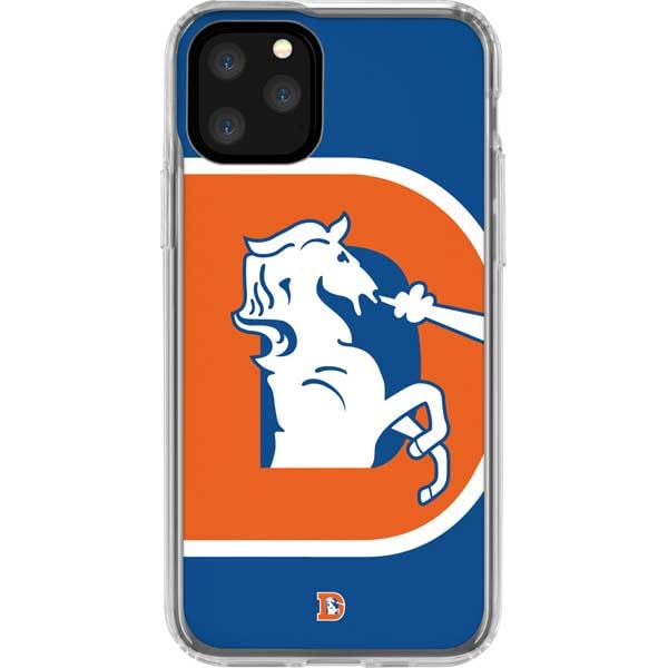 Skinit Clear Phone Case Compatible with iPhone 11 Pro - Officially Licensed NFL Denver Broncos Retro Logo Design
