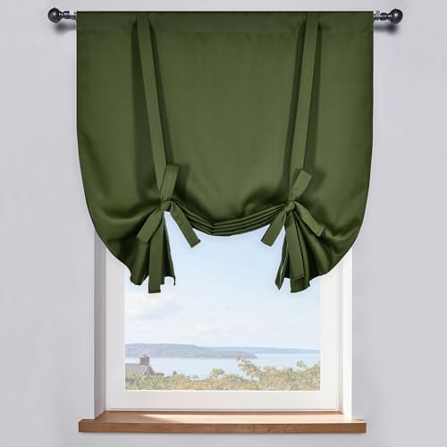 DONREN Tie Up Shade for Bathroom - Farmhouse Kitchen