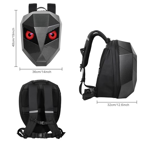 Sac à dos LED étanche et rigide à écran programmable USB pour cycliste - 5