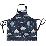 FRODOTGV Cloud Salamander Aquarellmuster Schürze Grillschürzen für Männer Schürzen für Frauen mit Taschen Server Schürze, Wolkensalamander-Aquarellmuster, Einheitsgröße