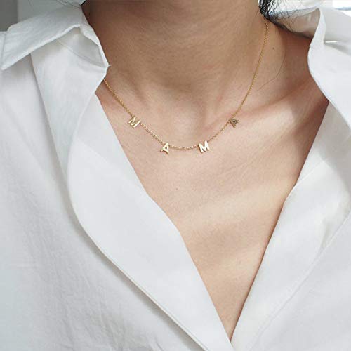 Ferier 18K Gold Plated Mom Necklace Mother's Day Letter Necklace For Women Dainty Necklace Mothers Necklace Gifts For Mom (Gold) #TOP2