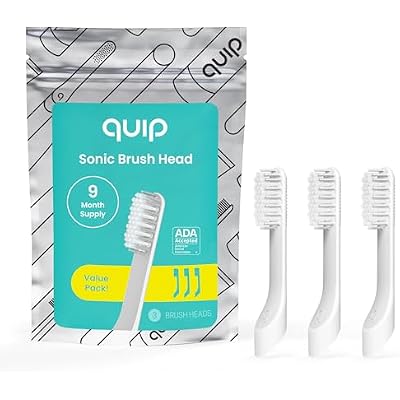 quip Sonic Toothbrush Replacement Heads for Adults - 3 Pack - Verified quip Standard Brush Head Refills for Electric Toothbrushes - Soft Bristles, Compact & Flexible - Last 3 Months Each