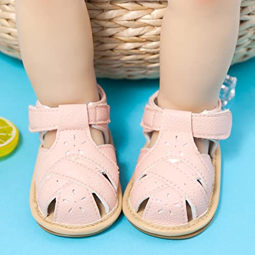 Image of Babelvit Infant Baby Girl Boy Sandals Comfort Premium Summer Outdoor Casual Beach Shoes with Flower Bowknot Anti Slip Rubber Sole Newborn Toddler Prewalker First Walking Shoes