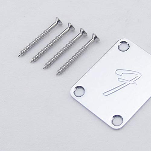 3Pcs Silver Electric Guitar Neck Plate Set including Screws Ergonomic Metal Connecting Board for Bass and Electric Guitars - Image 4