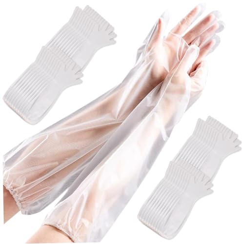 Guantes de 20 jugadores de largo para limpiar 22x2 pulgadas engrosar guantes largos desechables cocina impermeable que no es deslizamiento para lavar platos deberes de jardinería para el hogar jard