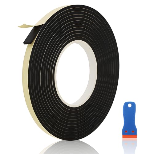 Lunpoem Ruban D'Étanchéité pour Plaque de Cuisson Vitrocéramique 5 m X 10 mm X 3 mm, avec Grattoir Inclus, Joint Thermique pour Cuisinière Induction,...