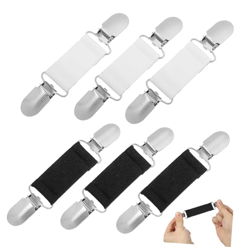 VALICLUD 6 Pcs Non Slip Bed Sheet Tighteners with Clips Elastic Straps for Securing Sheets Clothes and Furniture Versatile Multi Use Grippers for Home Organization
