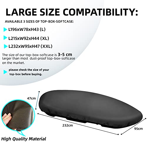 Dachbox Schutzhülle, Dachboxen Abdeckung, Besserer Schutz für Dachboxen, Autoschutzhülle Abdeckung, Box Deckelschutzhülle (L232xW95xH47cm)