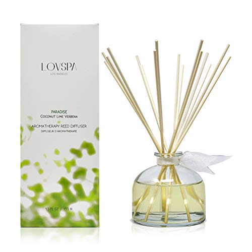 Lovspa Coconut Lime Verbena Scented Reed Sticks Diffuser Set | Paradise Fragrances | Tropical Blend Of Lemon Verbena, Fresh Limes & Coconut | Made In The Usa | Great Gift Idea #TOP2