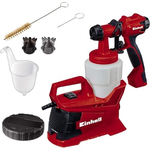 Einhell Elektrisches Farbsprühsystem TC-SY 600 S (600 W, halbstationär, mittelgroße bis große Arbeitsflächen, für Lacke, Lasuren und Innenwandfarben)