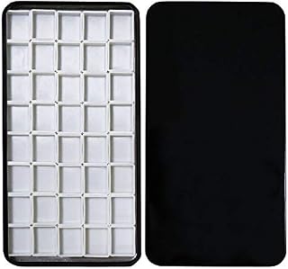 FCLUB Watercolor Tins Palette Paint Case with 40Pcs Empty Half Pans and 40pcs