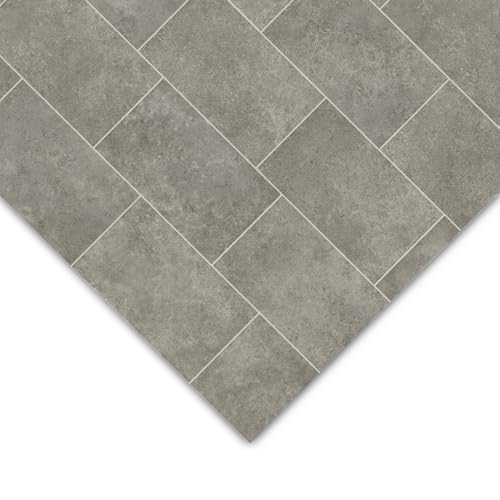 Casa pura Suelo de vinilo en rollos con muchos diseños - Efecto madera, baldosas, piedra - Suelo de PVC - Suelo de diseño de vinilo para cocina, baño y área de estar (Kent 968M, 200x400 cm)