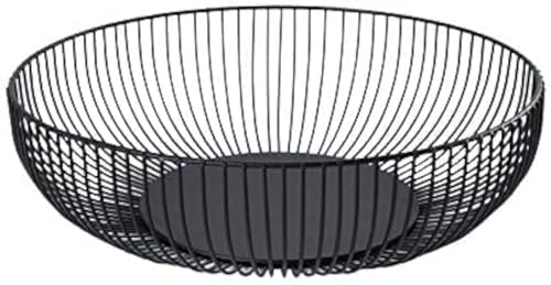 Black Metal Wire Fruit Basket Bowl For Kitchen,Living Room,Office -