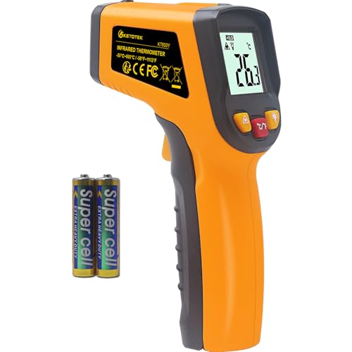 KETOTEK Infrarot Thermometer Laser Digital IR Thermometer pyrometer Lebensmittel Berührungslos Thermometer Pistole -50-600 ℃(-58-1112°F) Thermometer Temperaturprüfgerät (Gelb) 2 KETOTEK Infrarot Thermometer Laser Digital IR Thermometer pyrometer Lebensmittel Berührungslos Thermometer Pistole -50-600 ℃(-58-1112°F) Thermometer Temperaturprüfgerät (Gelb)