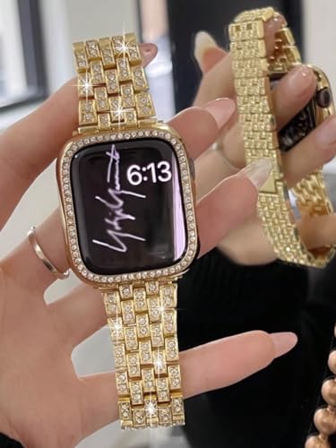 Correa de reloj dorada con brillo para iWatch miniatura 2