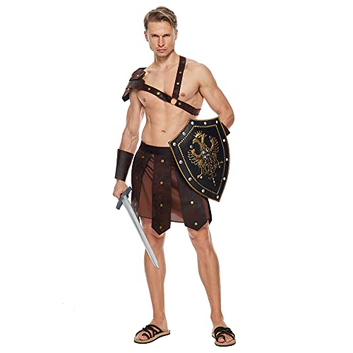 EraSpooky Disfraz de Guerrero Romano de Hombre Adulto para Cosplay de Fiesta Halloween,Carnaval,Ropa de Fiesta Temática