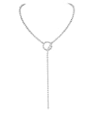 Rhinestone Choker Necklaces Silver Sparkly Diamond Choker Crystal Necklace for Women