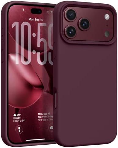 YINLAI Silikon Hülle für iPhone 17 Pro Kompatibel mit Magsafe,Weinrot | Magnetische,Stoßfest,Kratzfest,Ultra Dünne-Weich,Rundumschutz,Dauerhaft Premium Silikon Handyhülle für iPhon