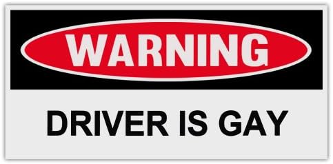 Warning Bumper Stickers Decals: Driver is Gay | Gay Lesbian Bi Transsexual Transgender LGBT Ally Friendly image 2