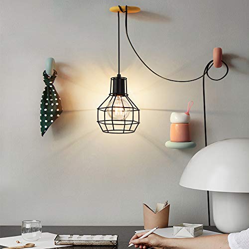 Sunvp Industrial Plug In Pendant Light Vintage Metal Wire Cage Hanging Lamp With With 16.4' Cord Dimmer Switch For Kitchen Island Farmhouse Dining Bedroom Garage Hallway (1 Pack) #TOP1
