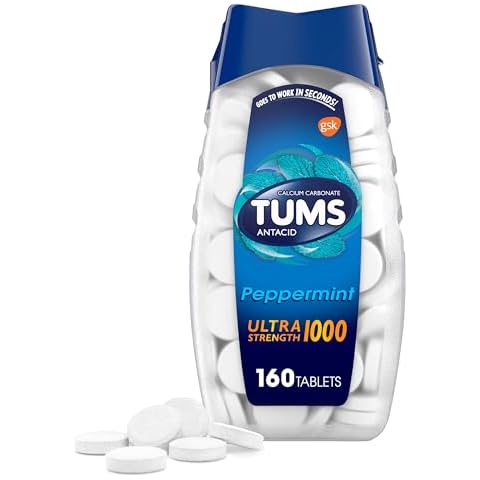 TUMS Ultra Strength Chewable Antacid Tablets for Heartburn Relief, Peppermint - 160 Count Cover