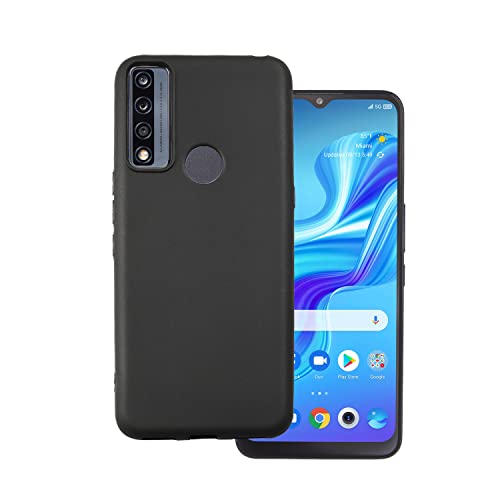 Tznzxm Case for Alcatel TCL 4X 5G, Alcatel TCL 4X 5G Case, Flexible Soft TPU Scratch Resistant Non-Slip Shock Absorption Back Cover Rubber Slim Back Phone Case for Alcatel TCL 4X 5G (T601DL) Black
