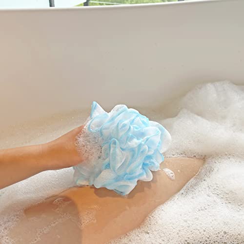 Bath Sponge Shower Loofahs Balls 75G/Pcs For Body Wash Bathroom Men Women- Set Of 4 Flower Color #TOP2