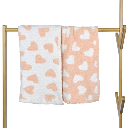 Soft Baby Blanket Plush Cozy Blanket Swaddling Blanket For Newborn Nursery 30X40 Inch Pink Heart #TOP1
