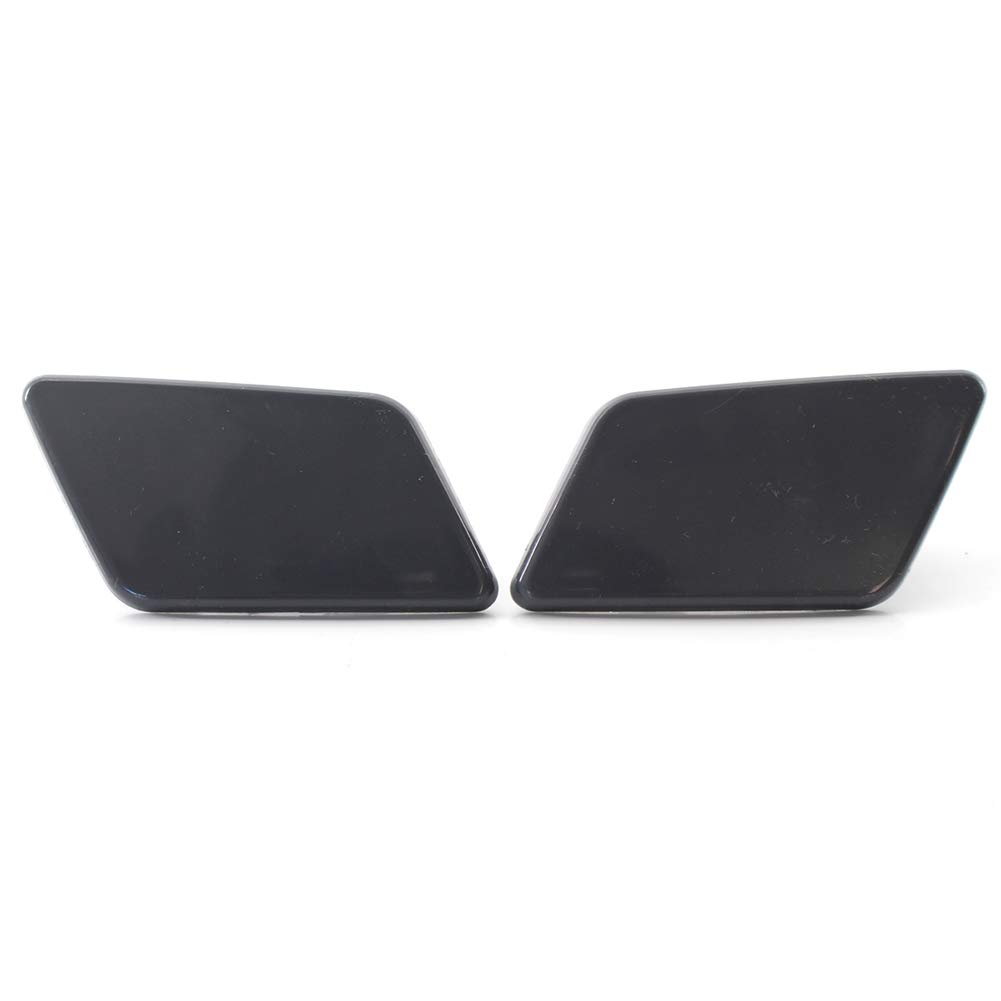 Cnswee6 Motorcycle 2pcs Front Bumper Headlight Washer Nozzle Jet Cover Caps for BMW X1 E84 2009 2010 2011 2012, Black