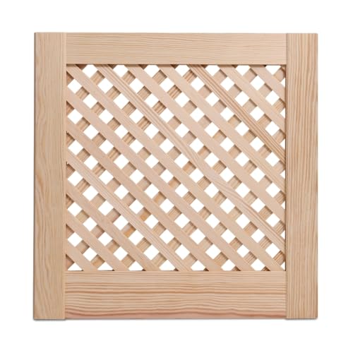 Bortaberg Solid Wooden Doors, Vented Open, Slatted Wardrobe Doors, Various Sizes, Mesh Door, DIY Cabinet Making, Privacy Screen, Crafts ([mm] 993x594)