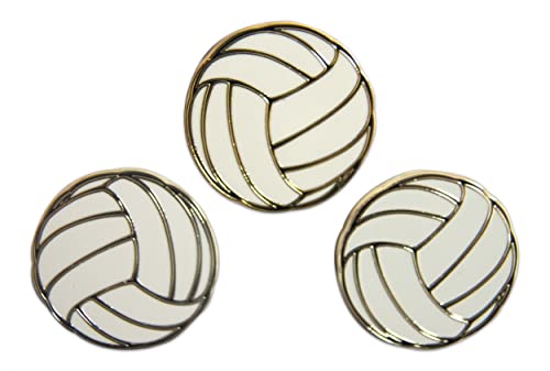 Image of Novel Merk Volleyball Sports Lapel Pin, Hat Pin & Tie Tack Set with Clutch Back