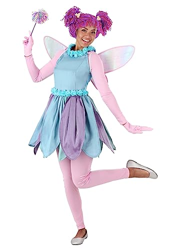 Sesame Street Abby Cadabby Womens Costume with Dress Wig Wings Leggings Gloves & Wand - Officially Licensed M