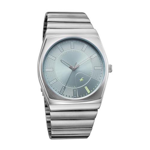 Image of Fastrack Stunners XI with Quartz Analog Green Dial Silver Stainless Steel Strap Watch for Men - 38212SM01