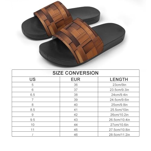 Brown Wooden Wall Non Slip Slides Sandals for Women Men Quick Drying Shower Shoes for Bathroom Pool Beach2