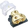 0/2/4 Gauge in 0/2/4 Gauge Out Copper Amp Power Distribution Block for Car Audio Splitter (2WAY)