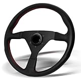 VOONKE Universal Racing Steering Wheel, 13.4' Grip 6 Bolts Gaming Steering Wheel with Horn Button forRace/Rally/Motorsport/Car Sim Driving, (8951A-Fiber Lychee pattern)