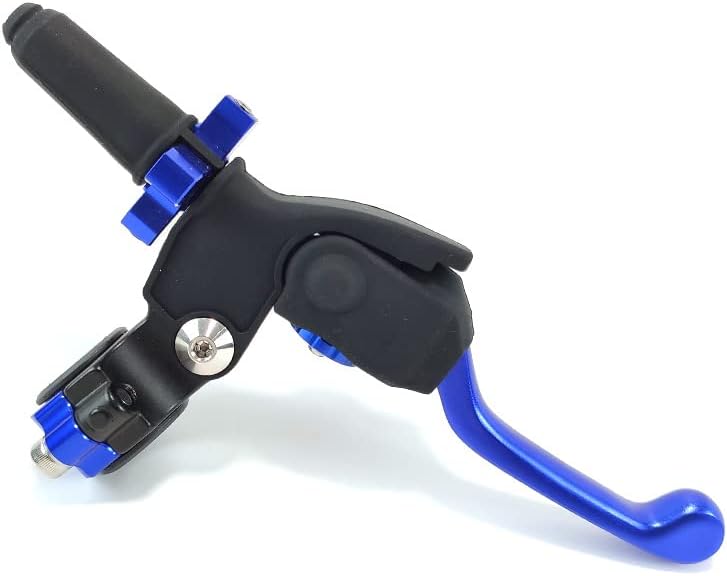 OTOM Universal Motorcycle Aluminum 7 Gear Foldable Clutch Lever Adjustable Handle Clutch 7/8" 22mm for Dirt Bike Mini Bikes ATV Scooter (Blue)