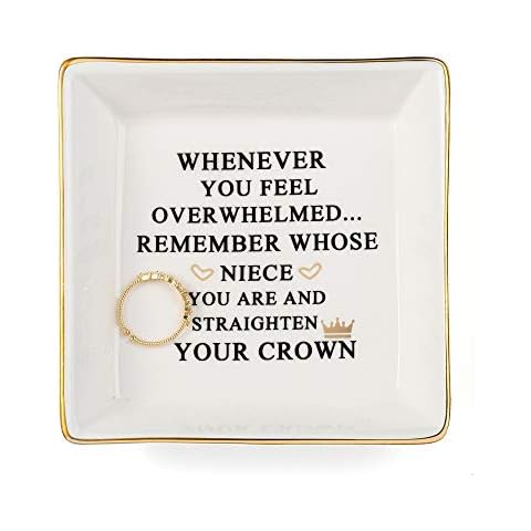 JoycuFF Inspirational Niece Gifts Ring Trinket Dish for Birthday Chrismas-Bestie Gift for Niece from Auntie Cover