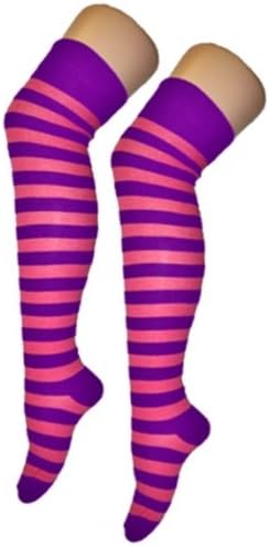 Bobo Banita Womens Striped Over The Knee High Socks Fancy Dress