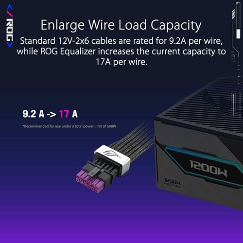 Image of ASUS ROG Equalizer 12V-2x6 PCIe Cable (ATX 3.1 & PCIe 5.1, Load Balance PSU-to-ROG Equalizer Power, Reduction of Current Variation, Enhanced Graphics Card Protection), 3 Year Warranty