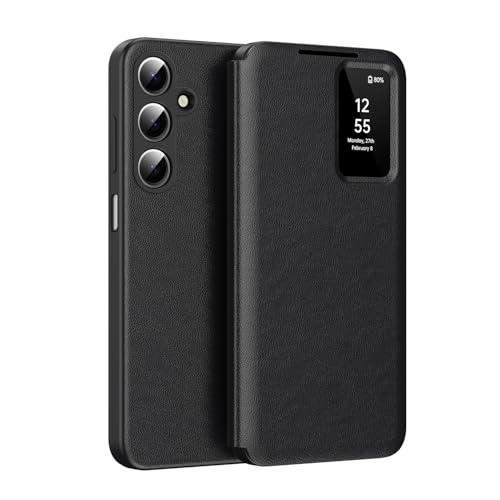 Coque Galaxy A37 en cuir premium BRAND SET noir avec porte-cartes élégant