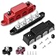 BOSYTRO 2 Stück 12V-48V DC Sammelschienen Verteilerblock 250A BusBar Box mit 5/16 (M8) 4-Posts Klemmenblock mit Abdeckung, Sammelschiene 12V mit 2x Anschlussbolzen M8 für Auto RV Boat (Rot Schwarz)