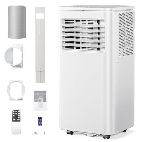 Image of Electactic Portable AC Units 8100 BTU, 4-in-1 Indoor Air Conditioner with Built-in Dehumidifier & Fan, Quiet Portable Air Conditioner for Home up to 350 Sq.Ft., 24-Hour Timer & Remote Control