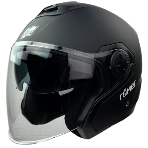 Römer Jethelm -RR10901 - Motorradhelm mit integrierten Sonnenvisier, schwarz matt, Gr. XS-XXL