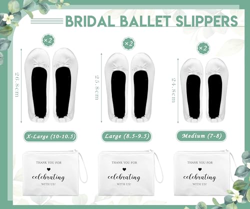 Cuffbow 6 Pairs Wedding Foldable Flats Ballet Dancing Shoes for Purse Rollable Ballerina Slippers Shoes Bulk Bride Bridesmaids Guests2