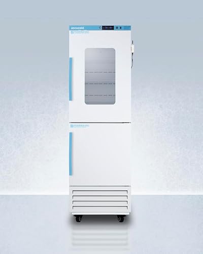 Accucold 10.74 cu.ft. Medical Refrigerator/Freezer Combination, 24” Wide, Vaccine, Glass Door, White- ARFG15PVDL2B Wireless Environmental Temperature Monitoring Device (ETM) (Right Hand Door, 28 Inch)