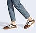 LUCKY STEP Women Classic Retro Gum Sole Fashion Sneakers Casual Tennis Skate Shoe Genuine Leather Walking Footwear Anti Slip Trainers(Dark Brown,7)