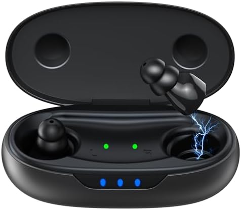 NVBOTY Supermini Hearing Aids for Seniors with Digital Chips, 80H Wireless Charging Case OTC Rechargeable Hearing Amplifiers Invisible with 16-Channel Sound Processing 3 Levels Volume (Black)